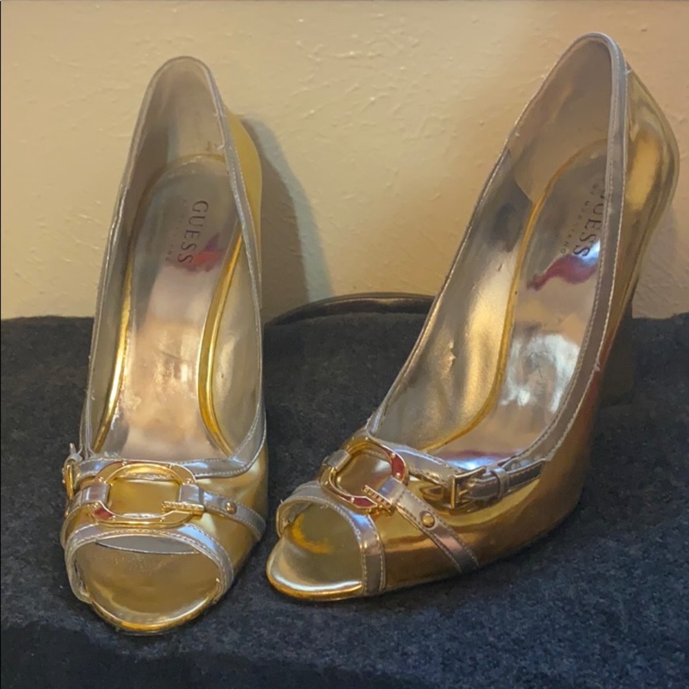 Gold GUESS shoes size 9